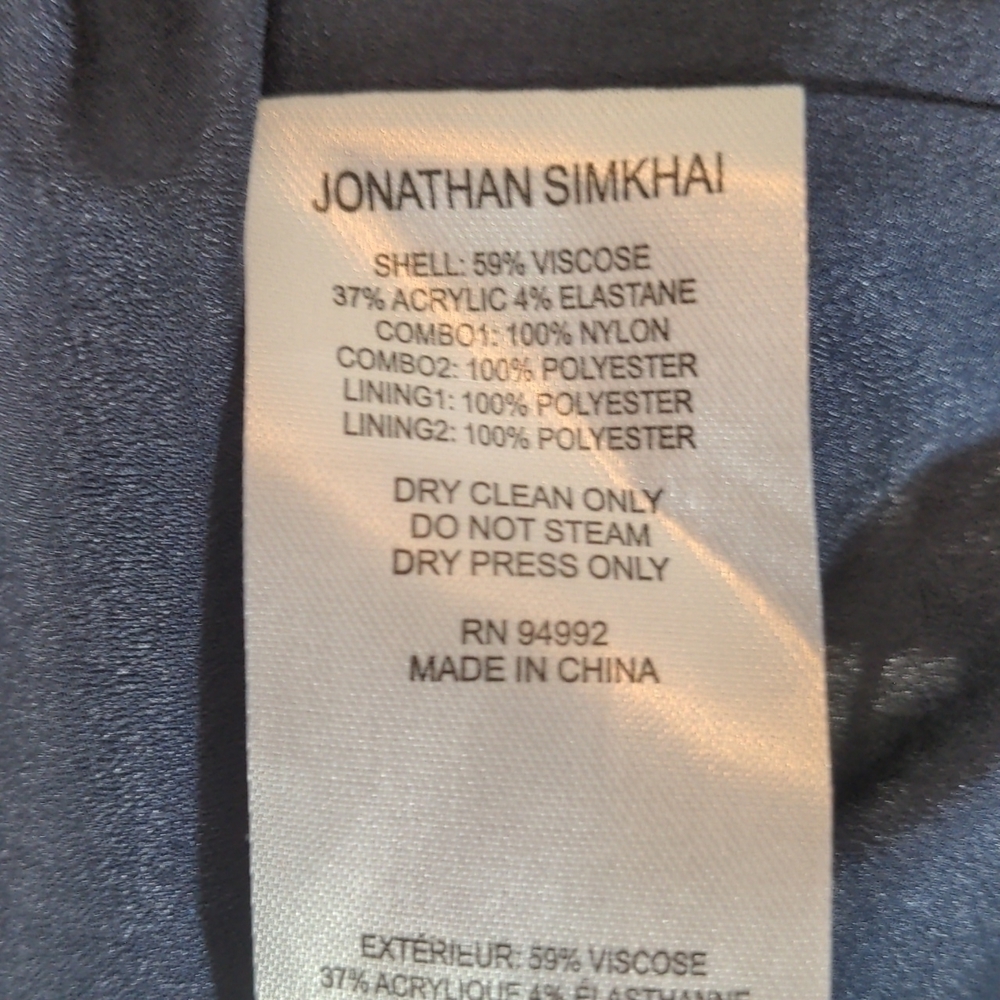 JONATHAN Simkai Navy Black Mock Neck Plisse Tulle Mini Cocktail Dress NW… - Picture 8 of 12